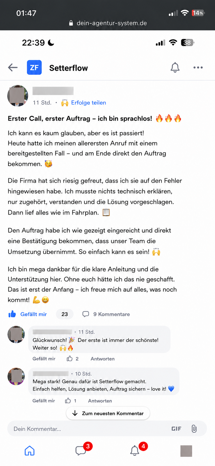 Erster Call, erster Auftrag