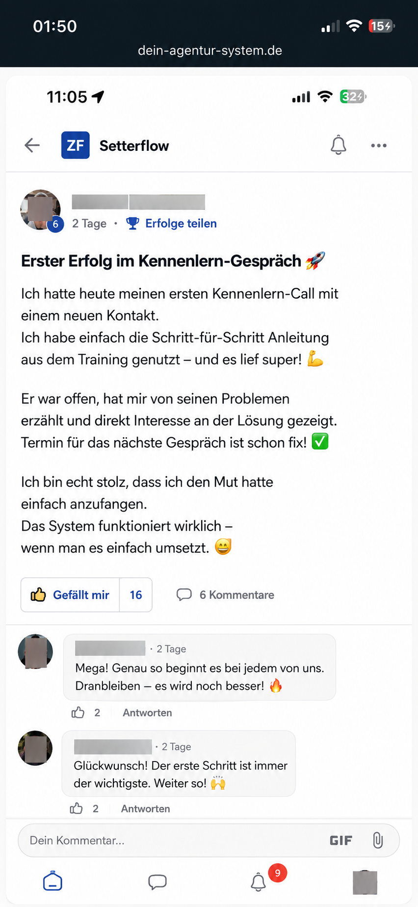 Erster Erfolg im Kennenlern-Gespräch
