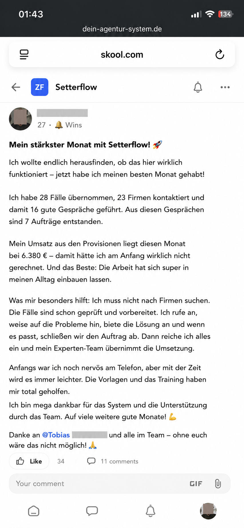 Stärkster Monat – 6.380 € Provision