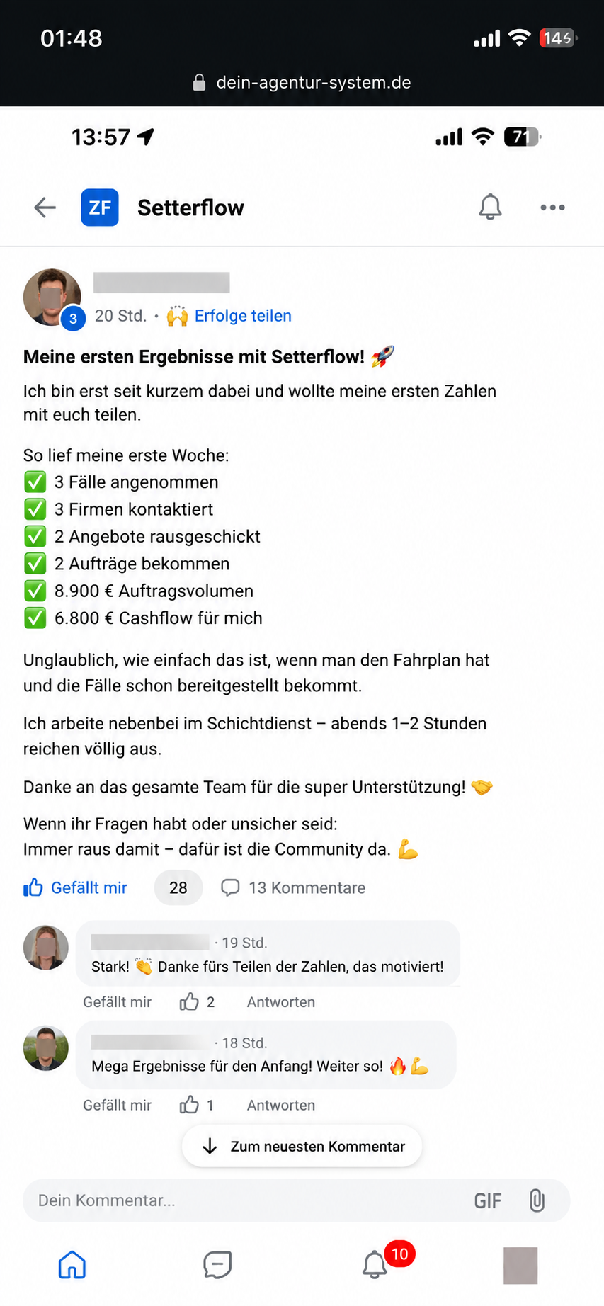 Erste Ergebnisse – 6.800 € Cashflow