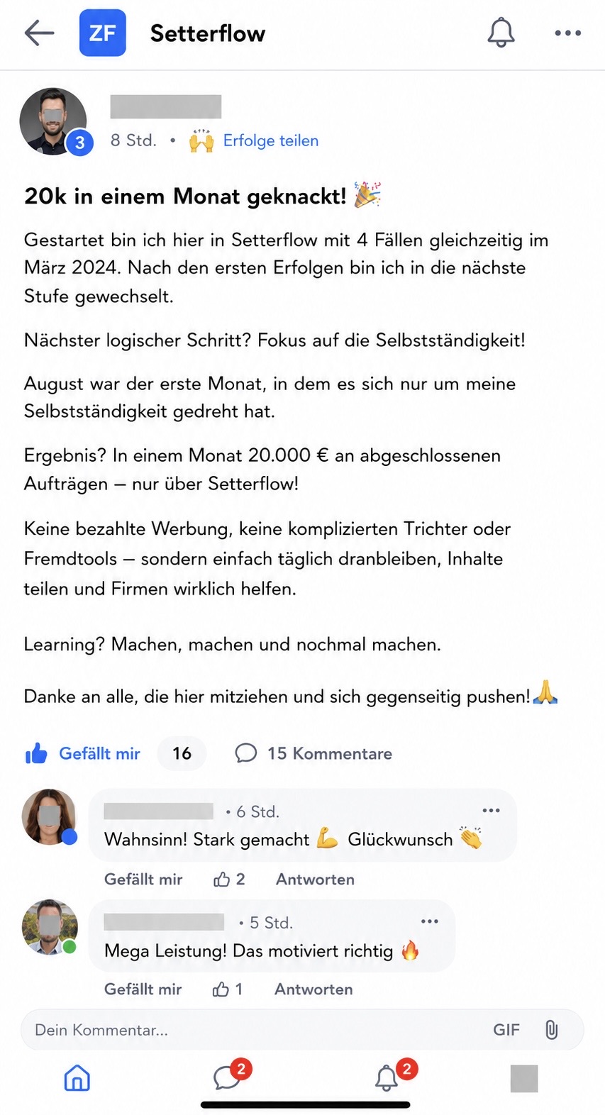 20k in einem Monat geknackt