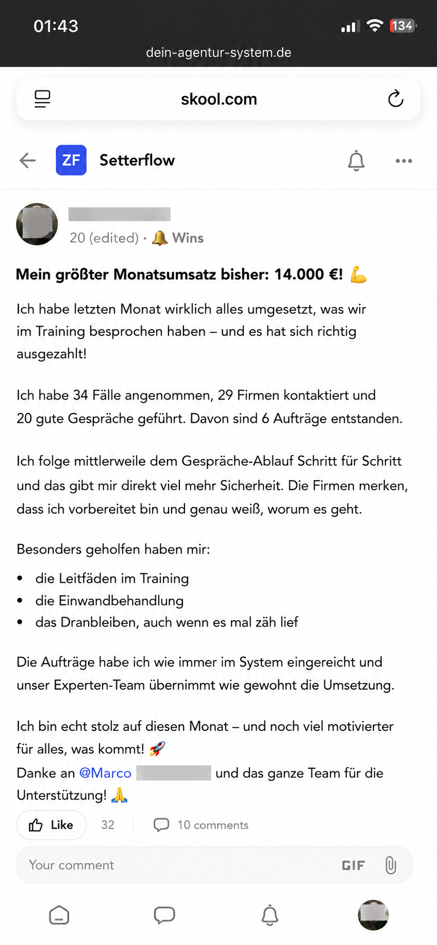Größter Monatsumsatz bisher: 14.000 €