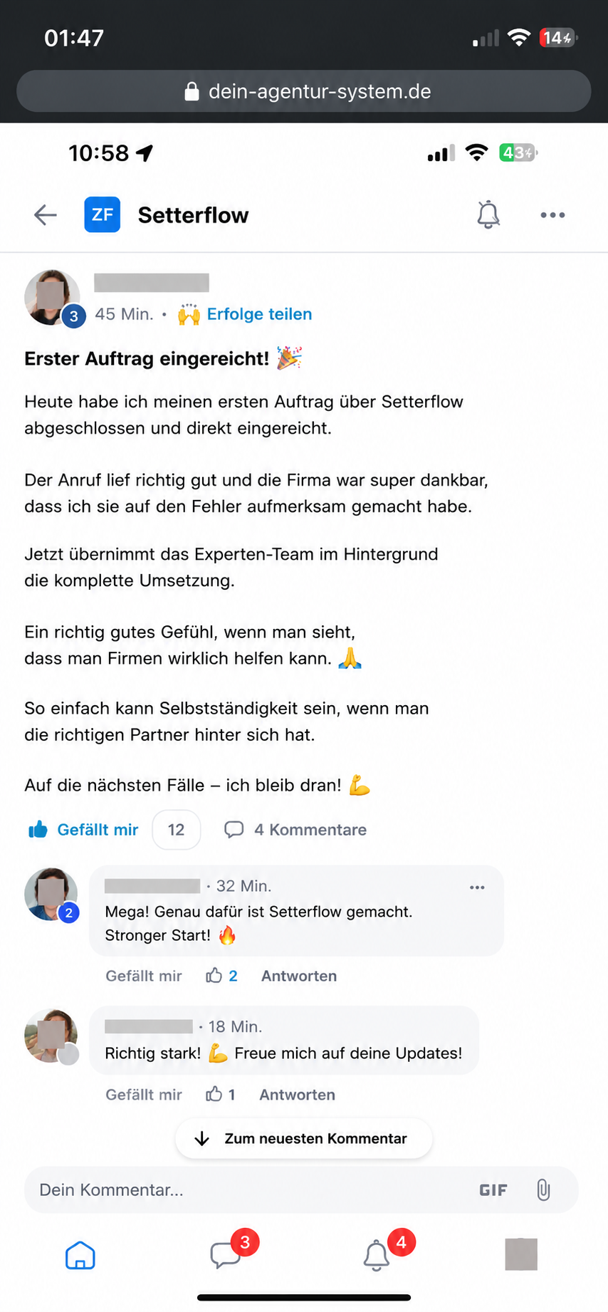 Erster Auftrag eingereicht