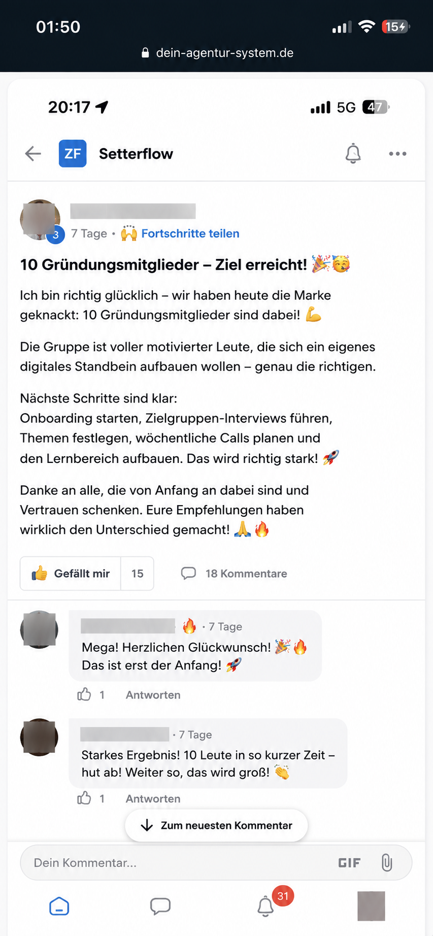 10 Gründungsmitglieder – Ziel erreicht