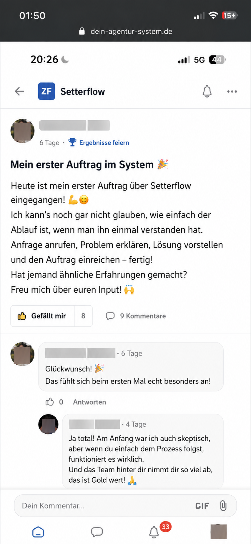 Mein erster Auftrag im System