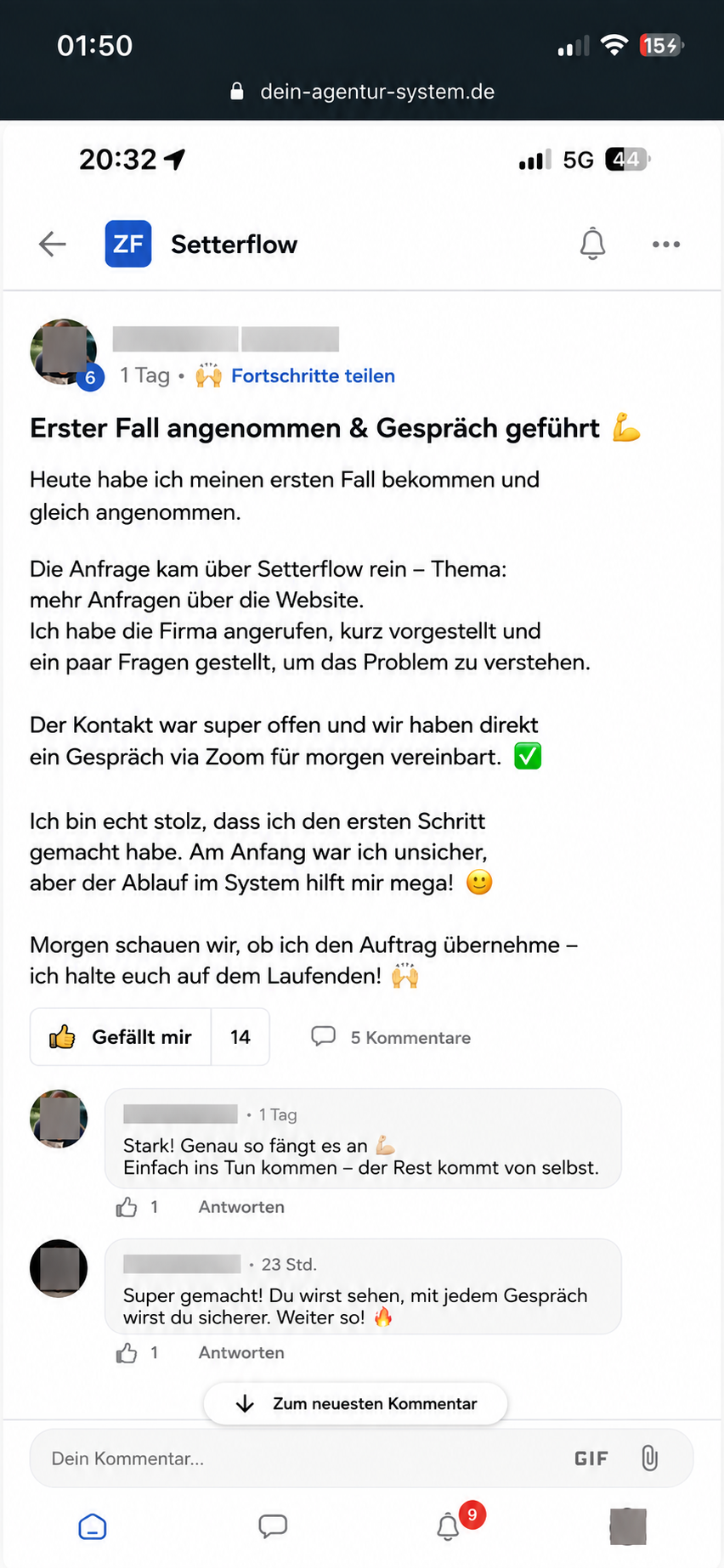 Erster Fall angenommen & Gespräch geführt