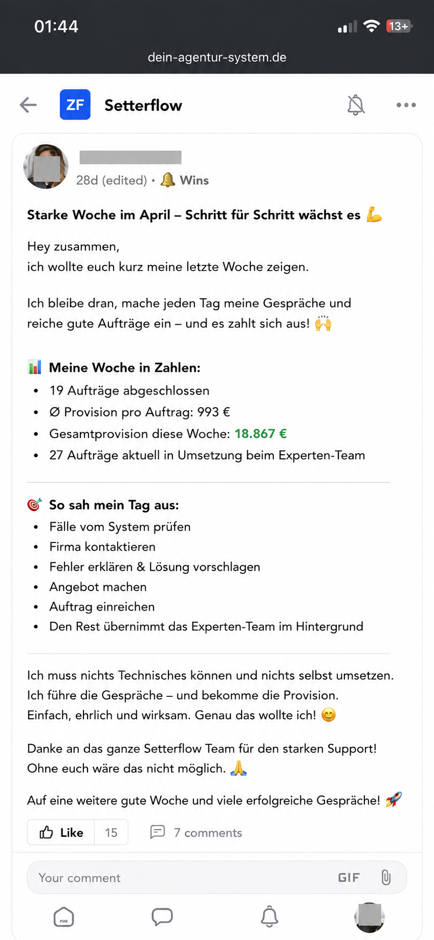 18.867 € Gesamtprovision in einer Woche