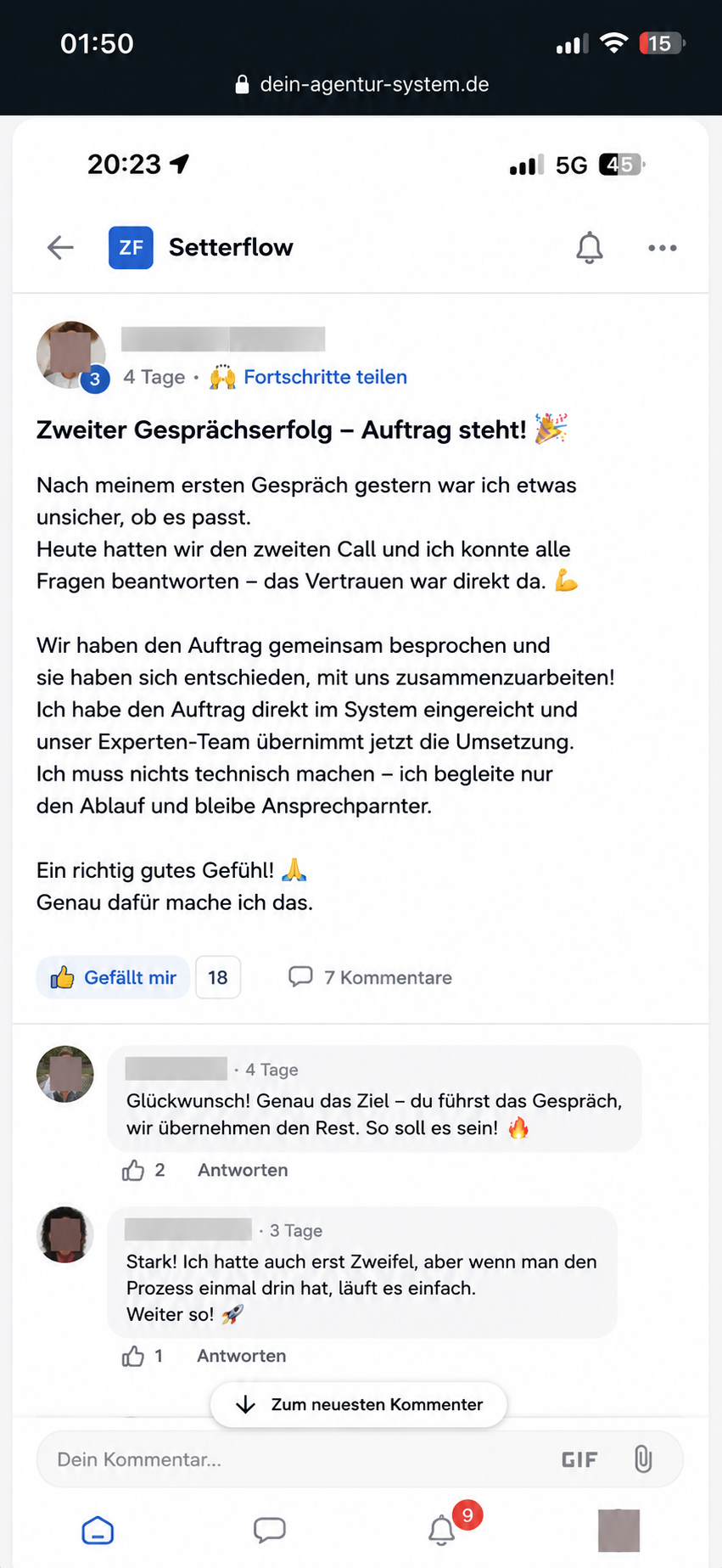 Zweiter Gesprächserfolg – Auftrag steht