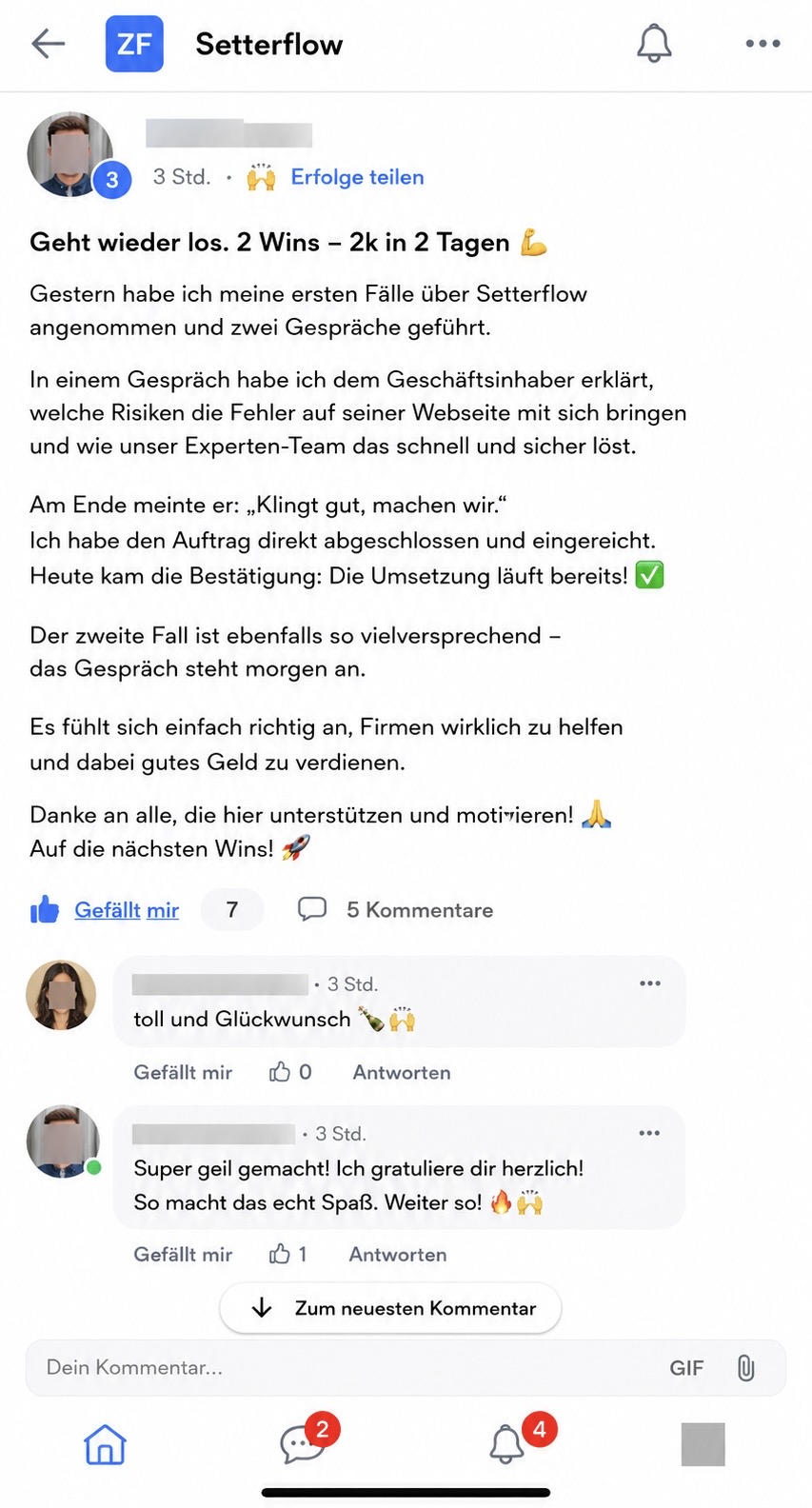 2 Wins – 2k in 2 Tagen